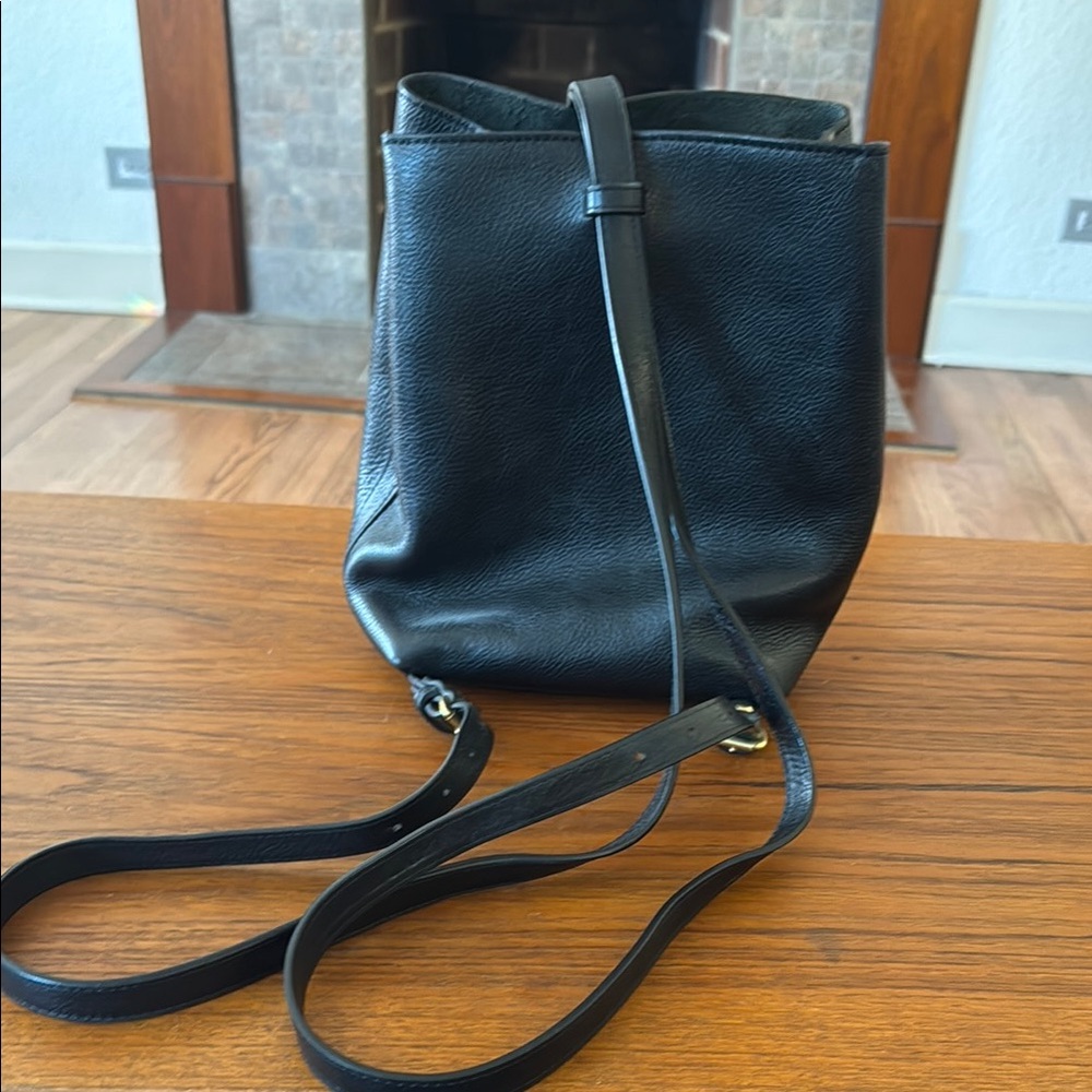 Elegant Black Leather Backpack Lotuff mini sling